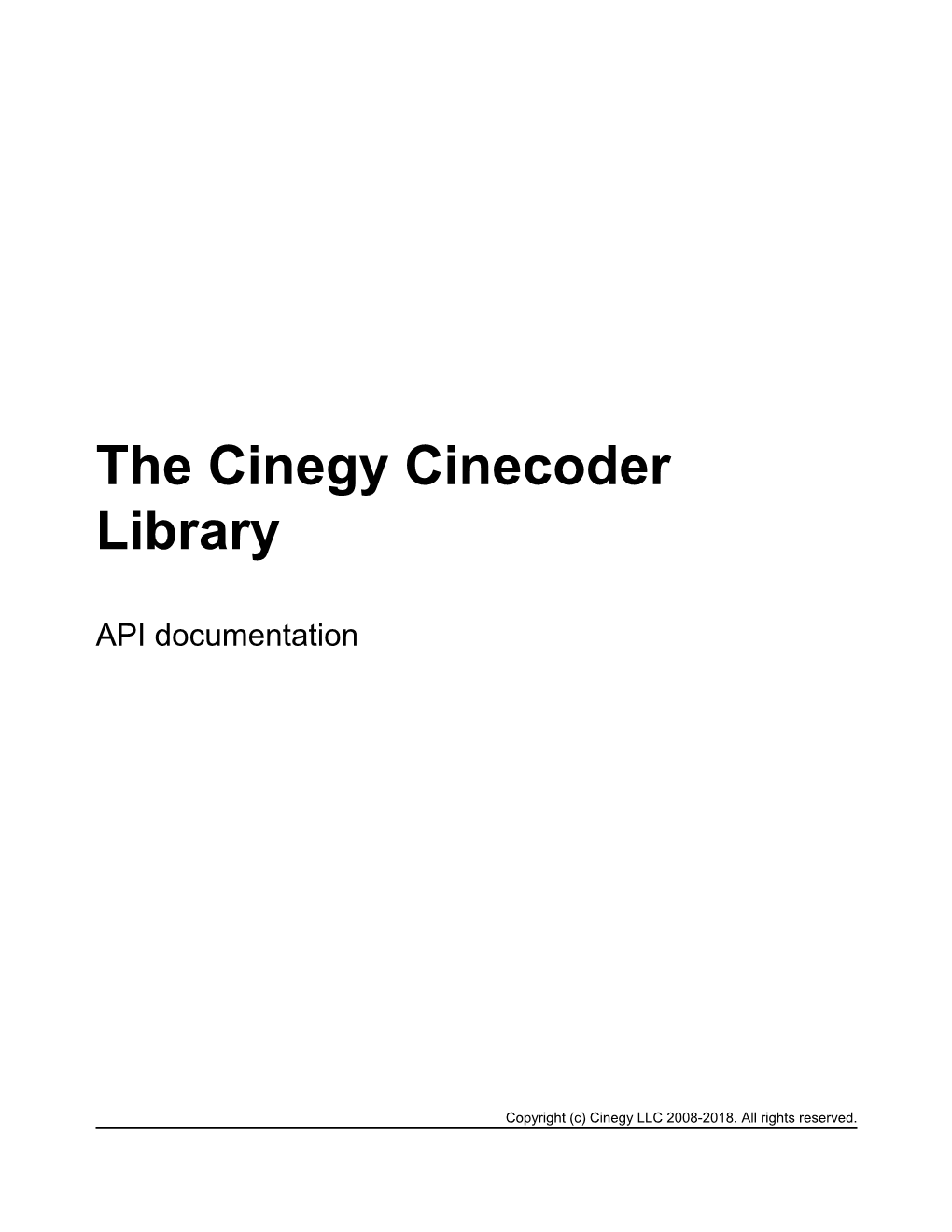 The Cinegy Cinecoder Library