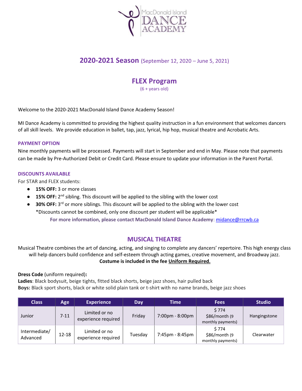 (September 12, 2020 – June 5, 2021) FLEX Program
