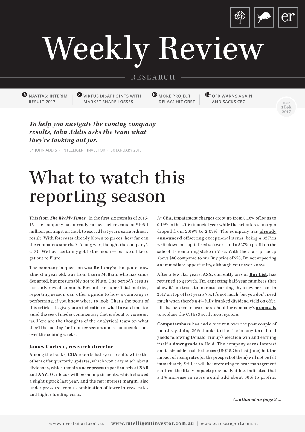 What to Watch This Reporting Season