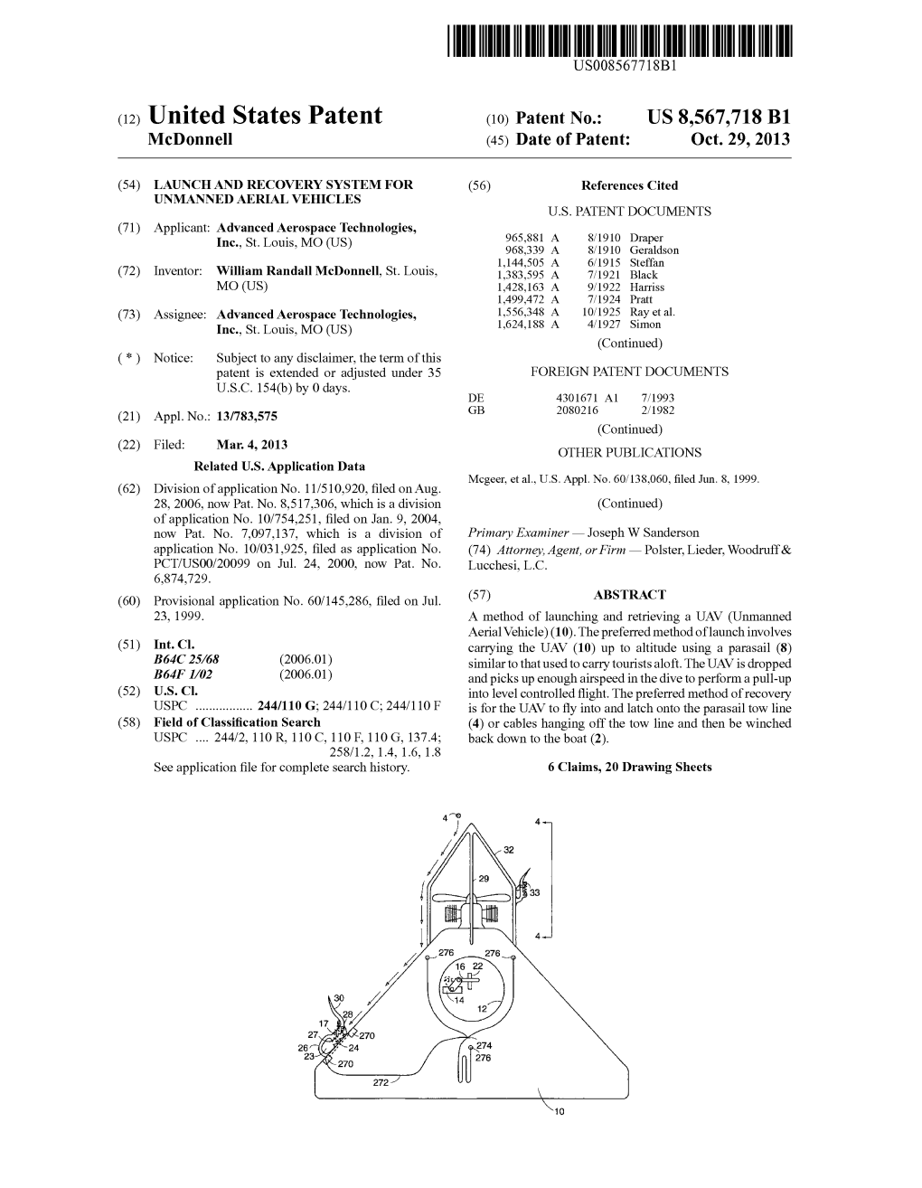 (12) United States Patent (10) Patent No.: US 8,567,718 B1 Mcdonnel (45) Date of Patent: Oct