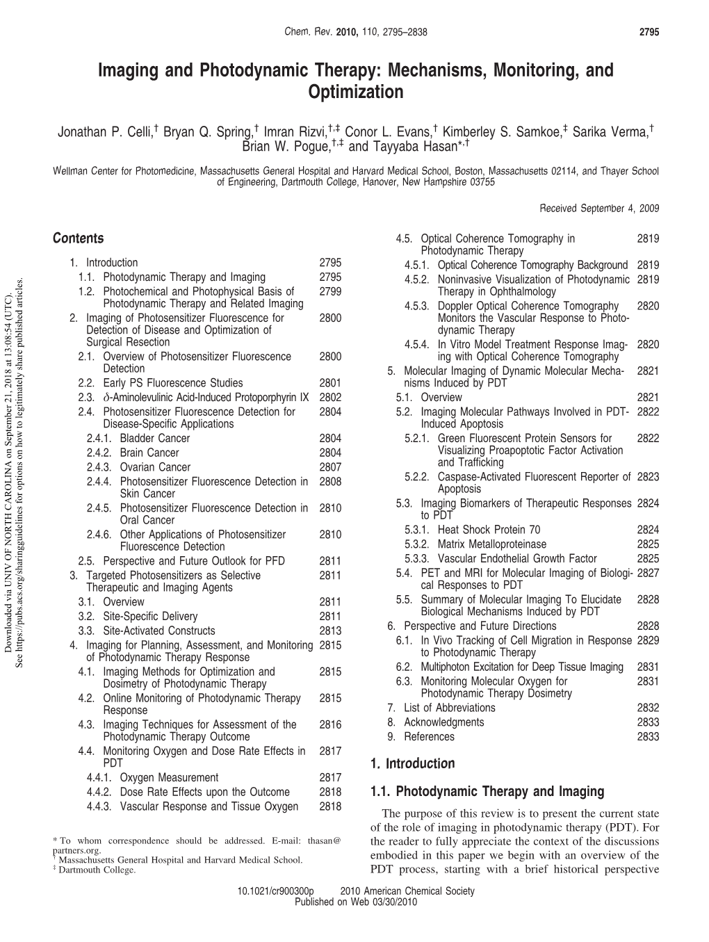 Imaging and Photodynamic Therapy: Mechanisms, Monitoring, and Optimization