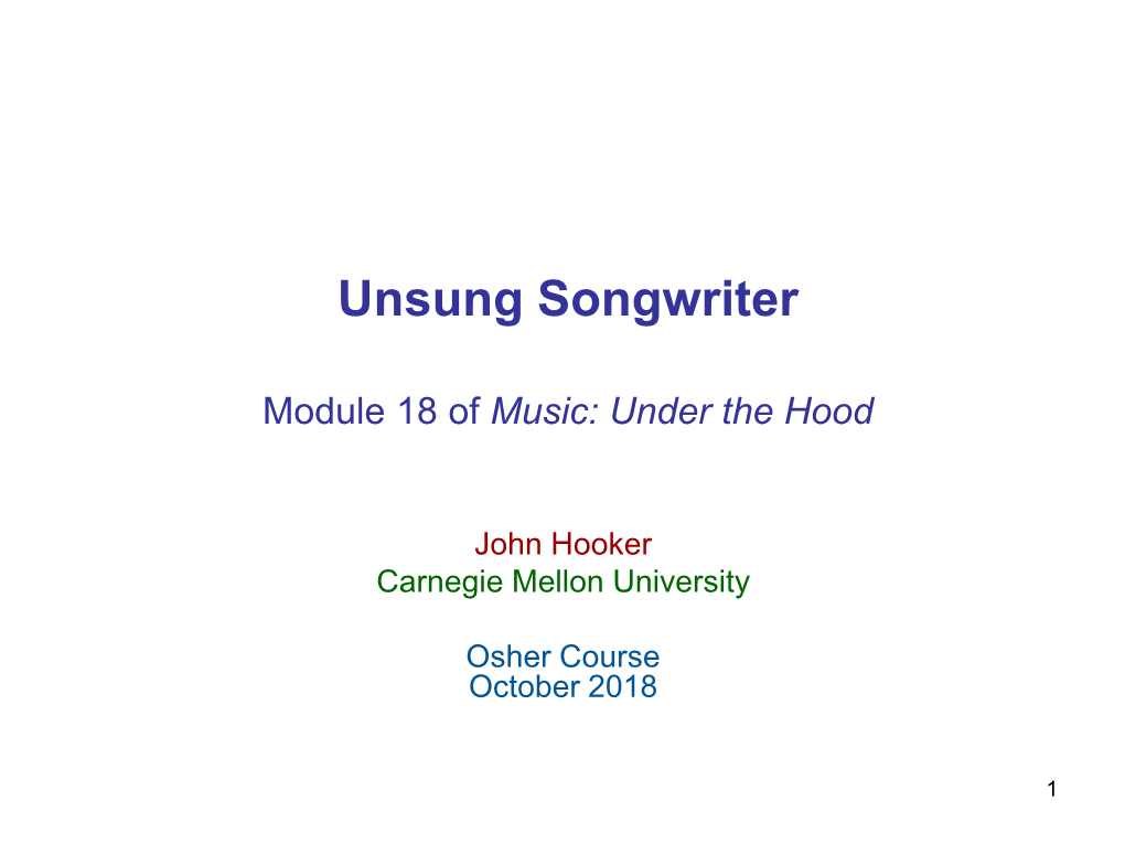 Unsung Songwriter