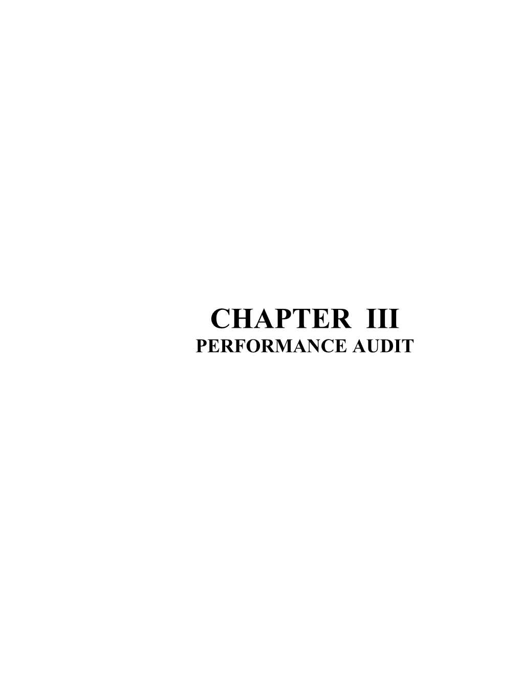 Chapter Iii Performance Audit