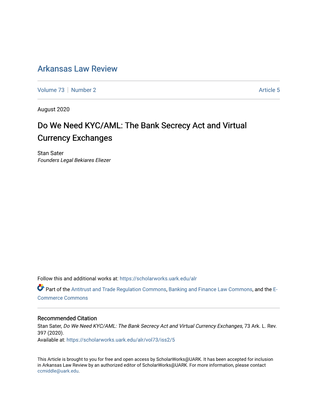Do We Need KYC/AML: the Bank Secrecy Act and Virtual Currency Exchanges