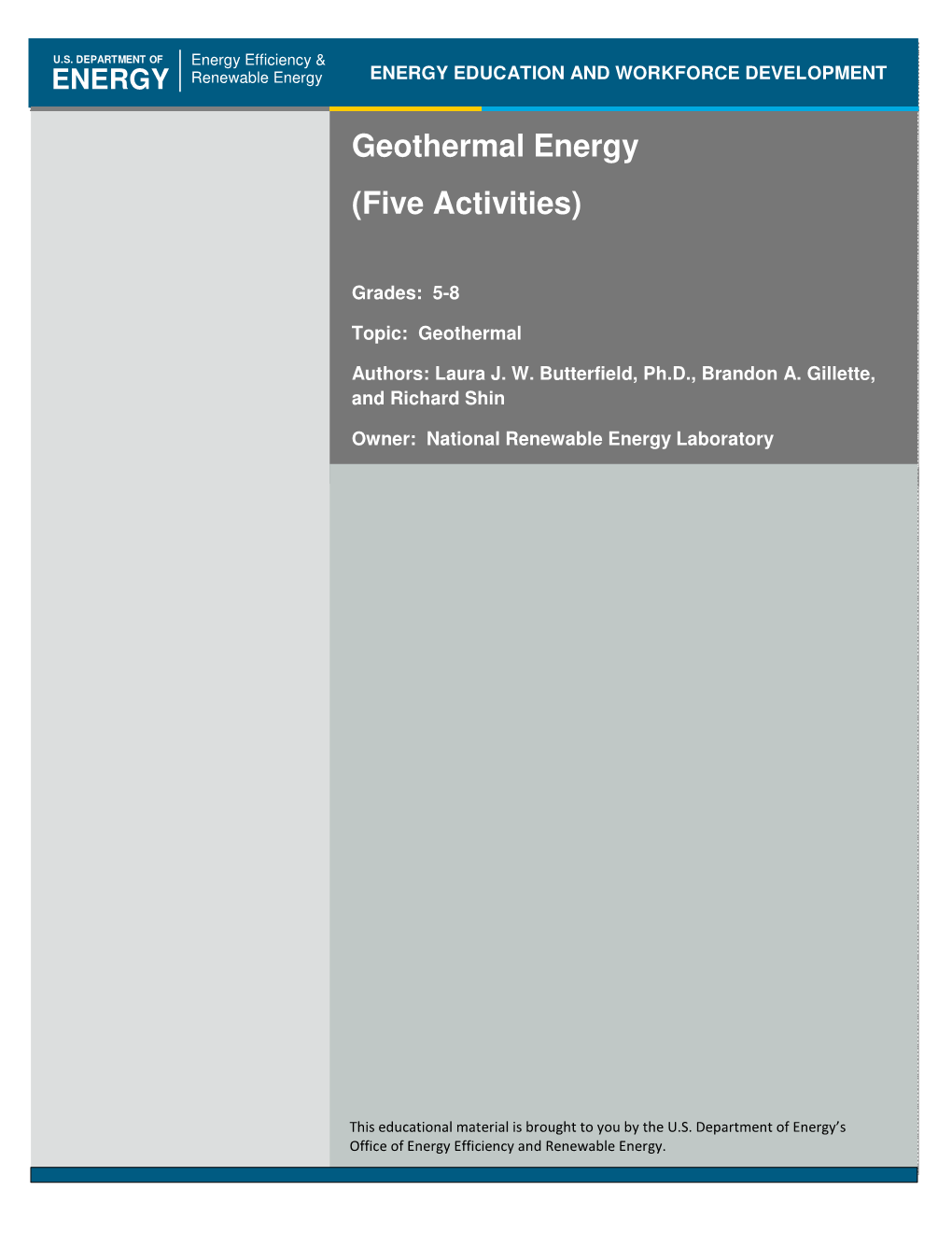 Geothermal Energy (5 Activities)