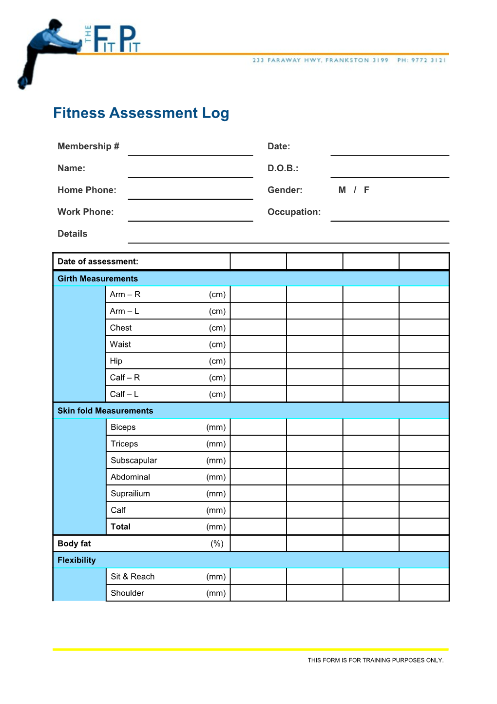 Client Record Sheet