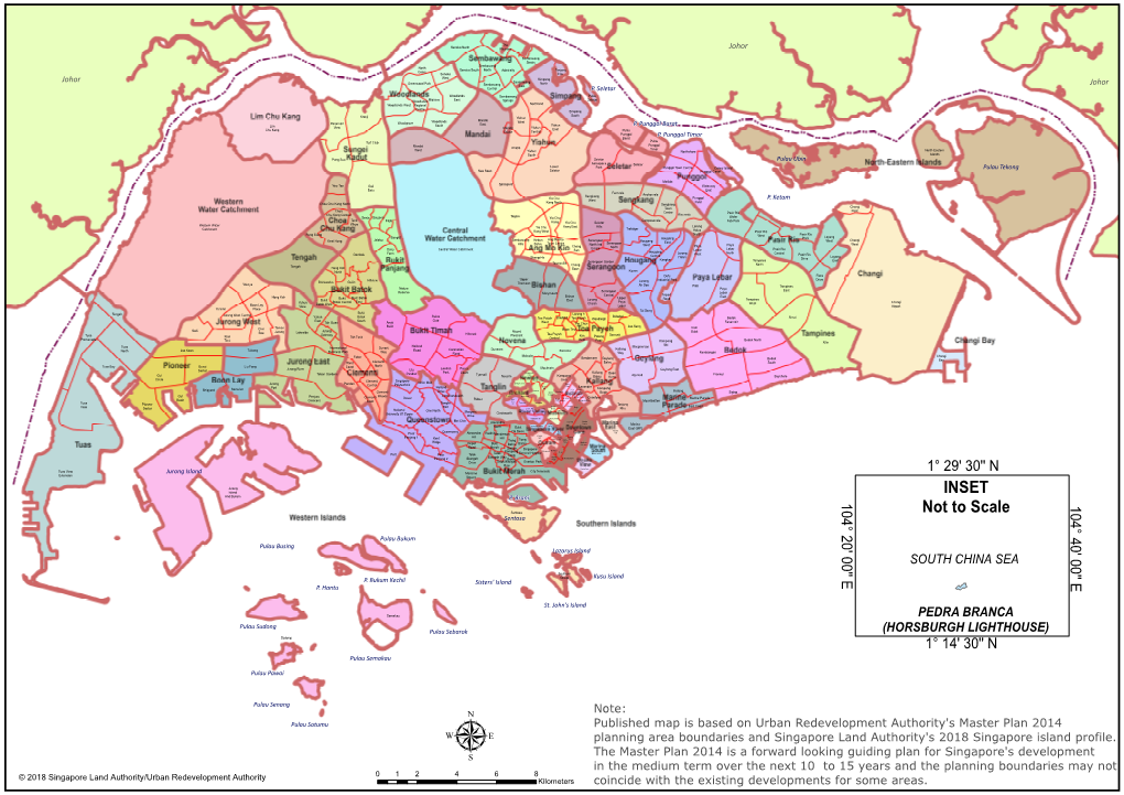 Map of Planning Areas/Subzones in Singapore