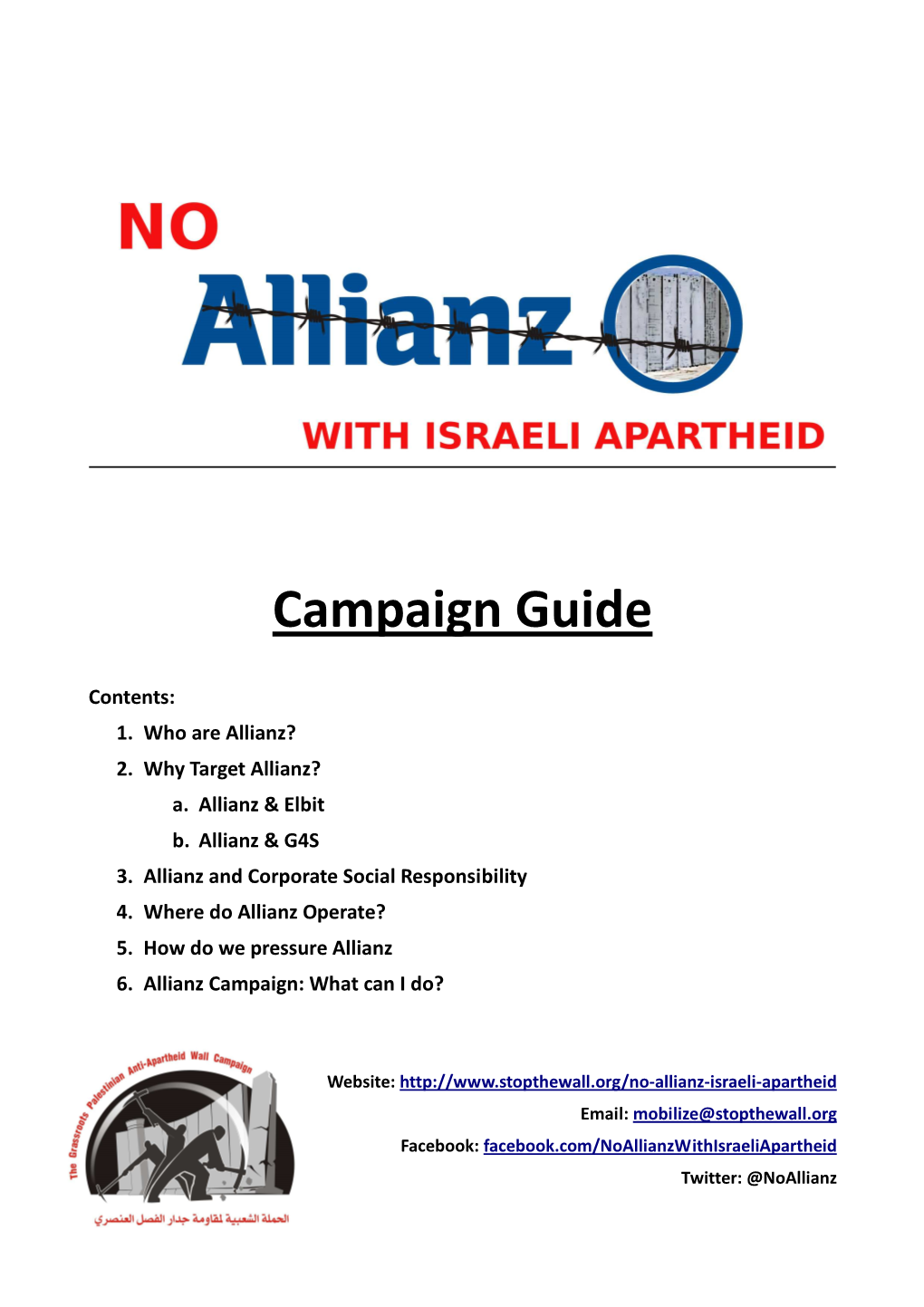 No Allianz with Israeli Apartheid Campaign Guide