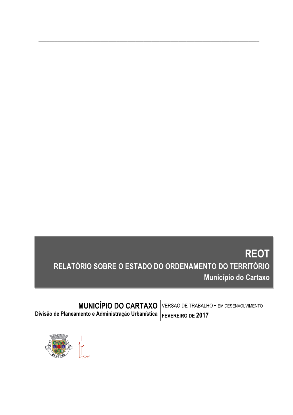 Relatório Do Estado Do Ordenamento Do Território Do Município Do Cartaxo