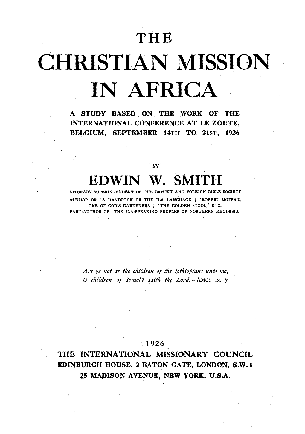 Christian Mission in Africa