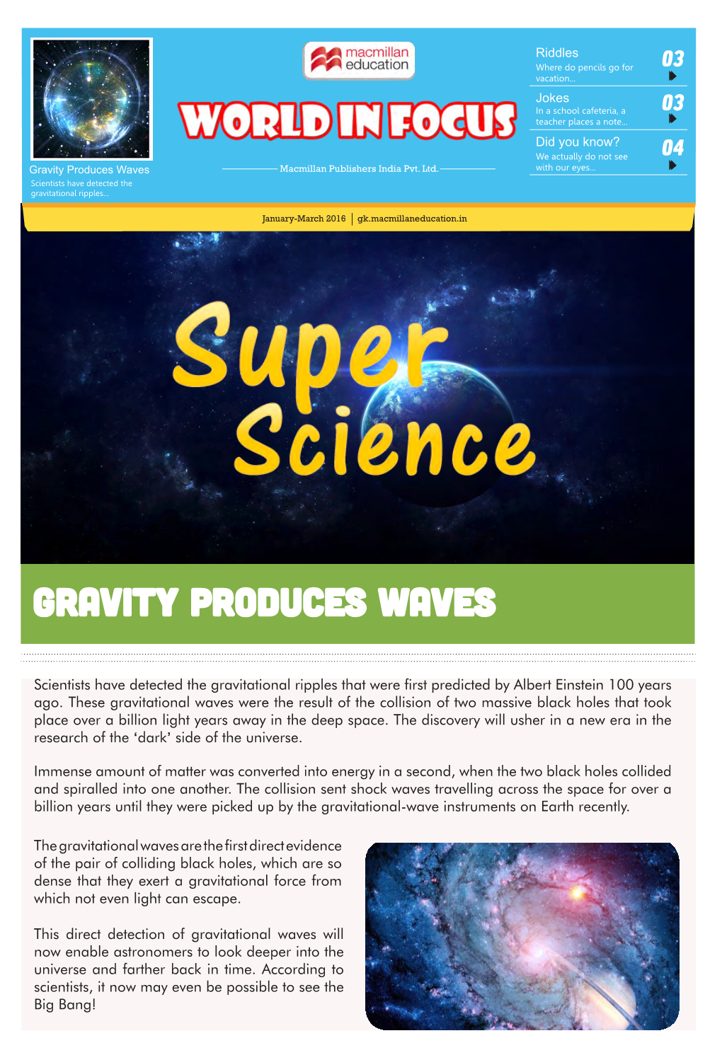 Gravity Produces Waves Macmillan Publishers India Pvt