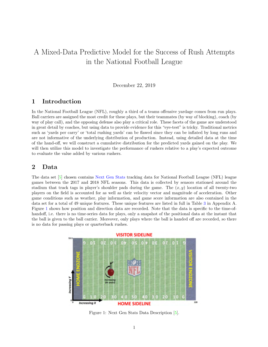 A Mixed-Data Predictive Model for the Success of Rush Attempts in the National Football League