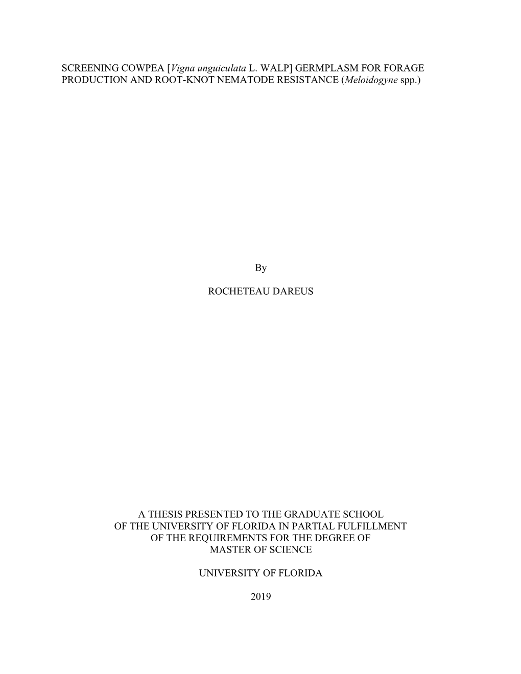 University of Florida Thesis Or Dissertation Formatting