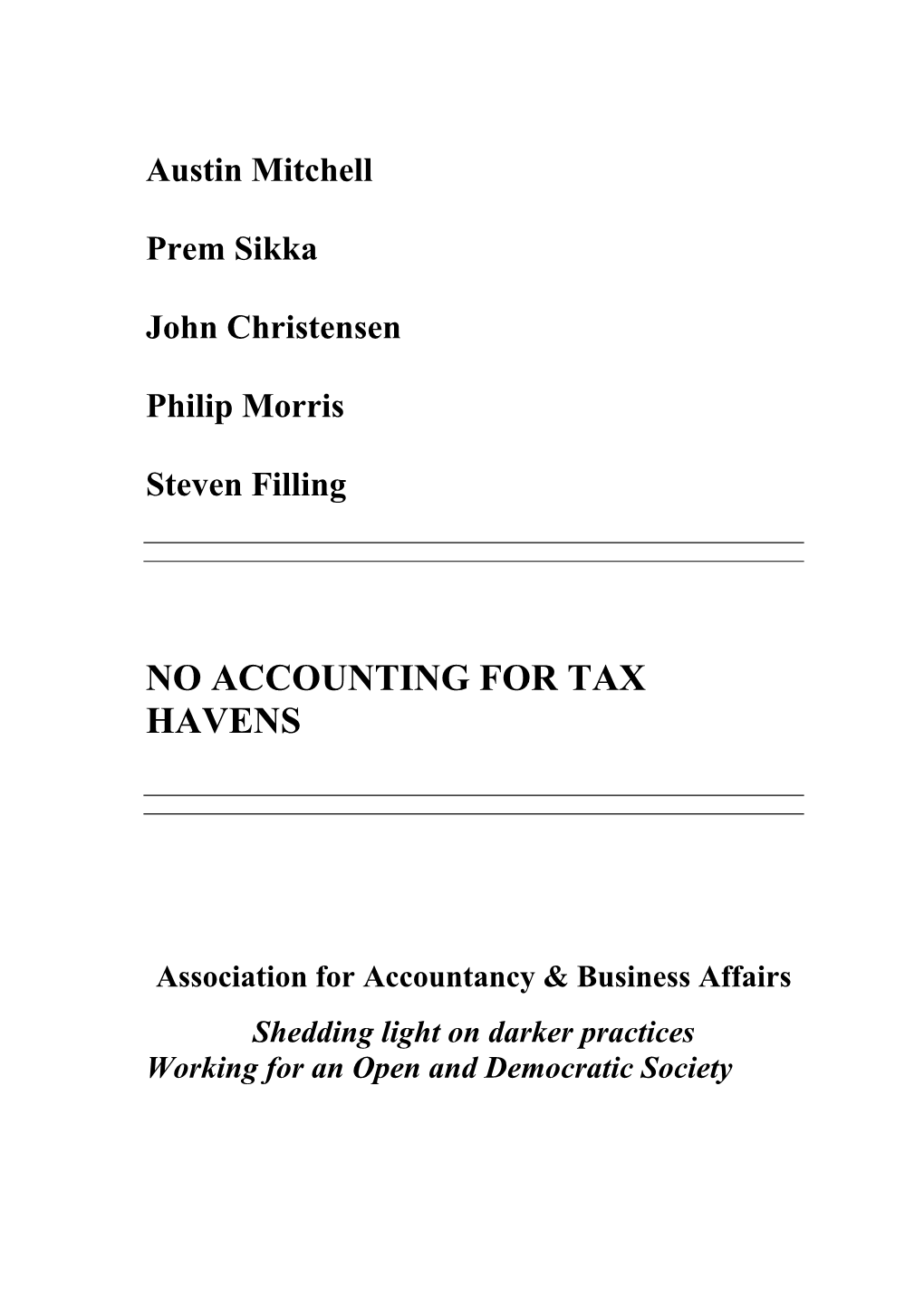 No Accounting for Tax Havens