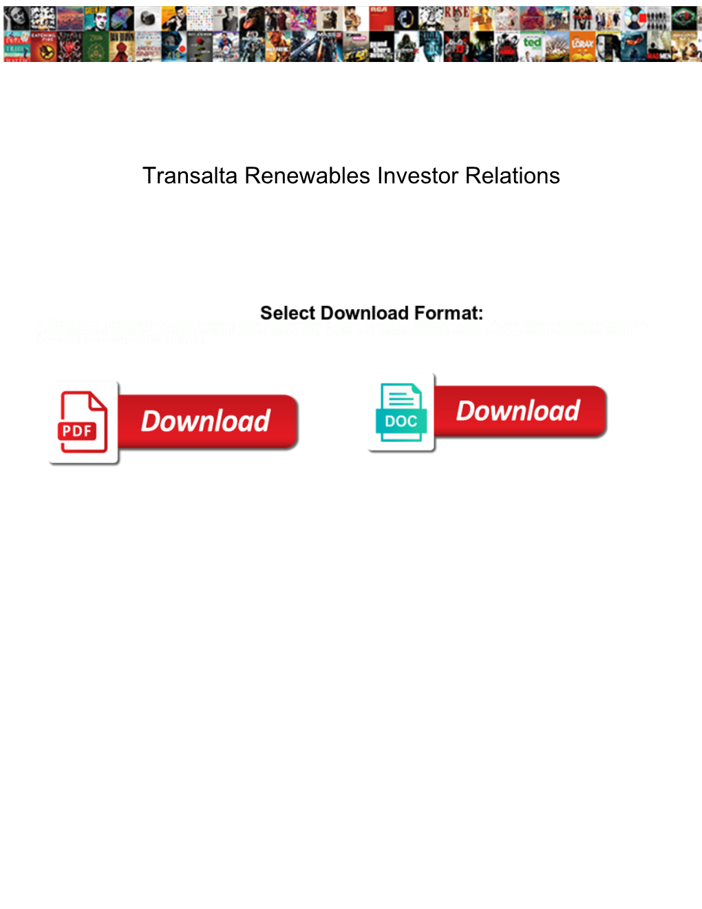 Transalta Renewables Investor Relations