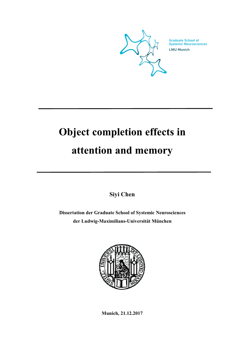 Object Completion Effects in Attention and Memory