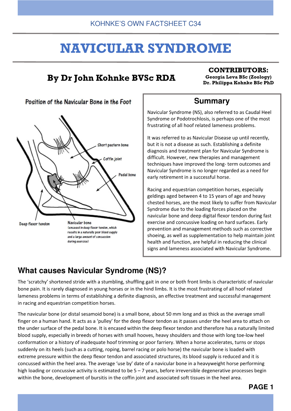 C34 Navicular Syndrome