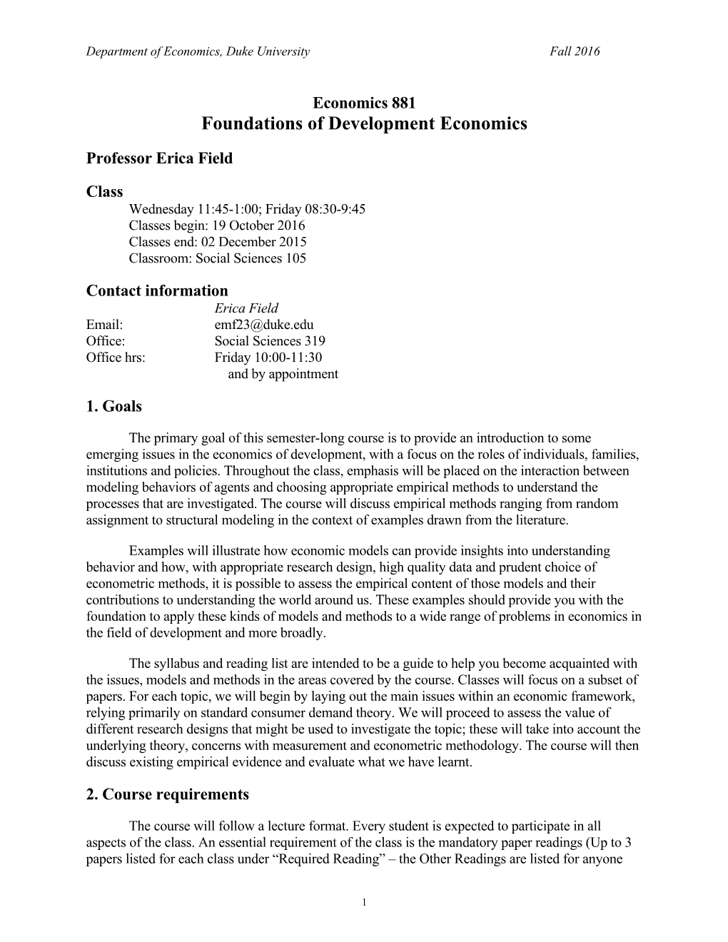 Foundations of Development Economics