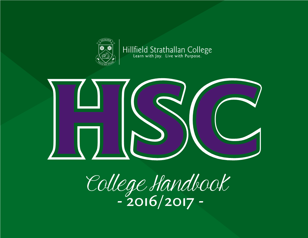 HSC College Handbook - 2016/2017 - FREQUENTLY USED NUMBERS