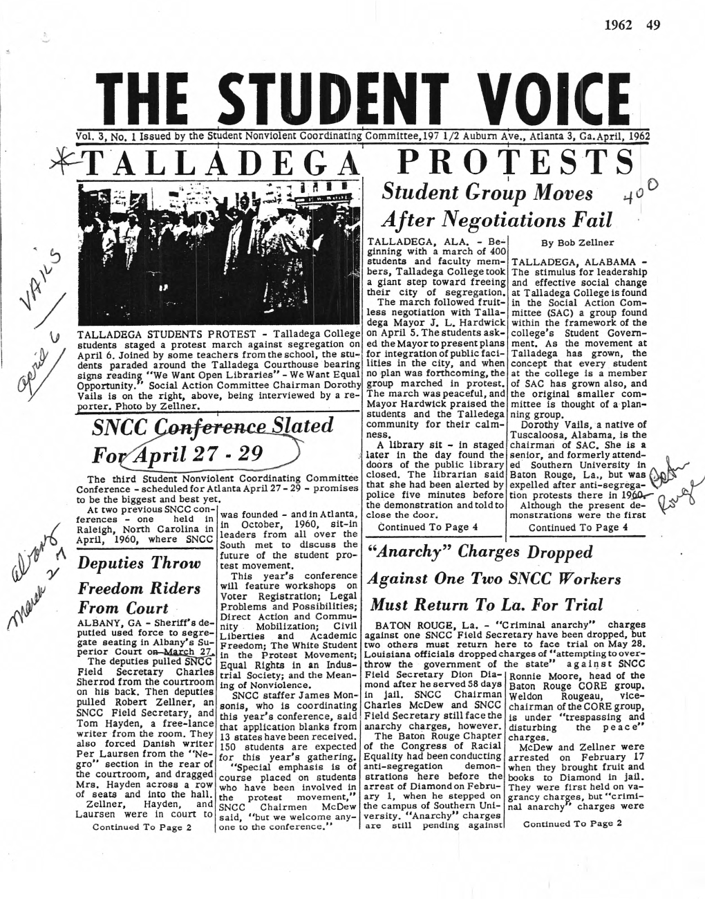 Student Voice, April 1962