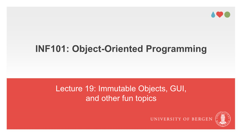 INF101: Object-Oriented Programming