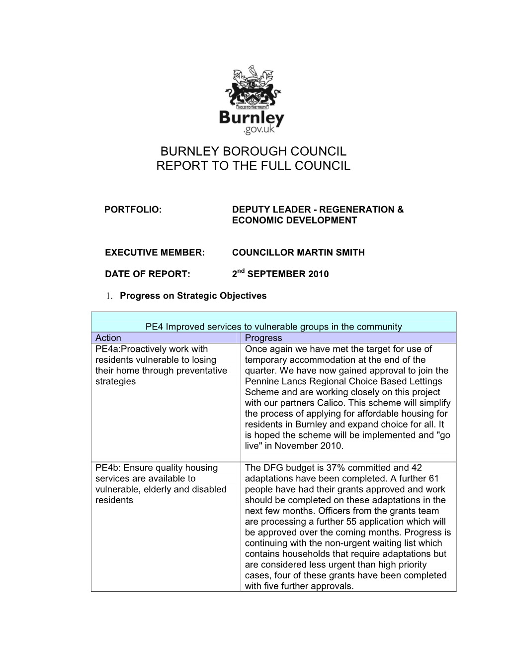 Smith Council Report