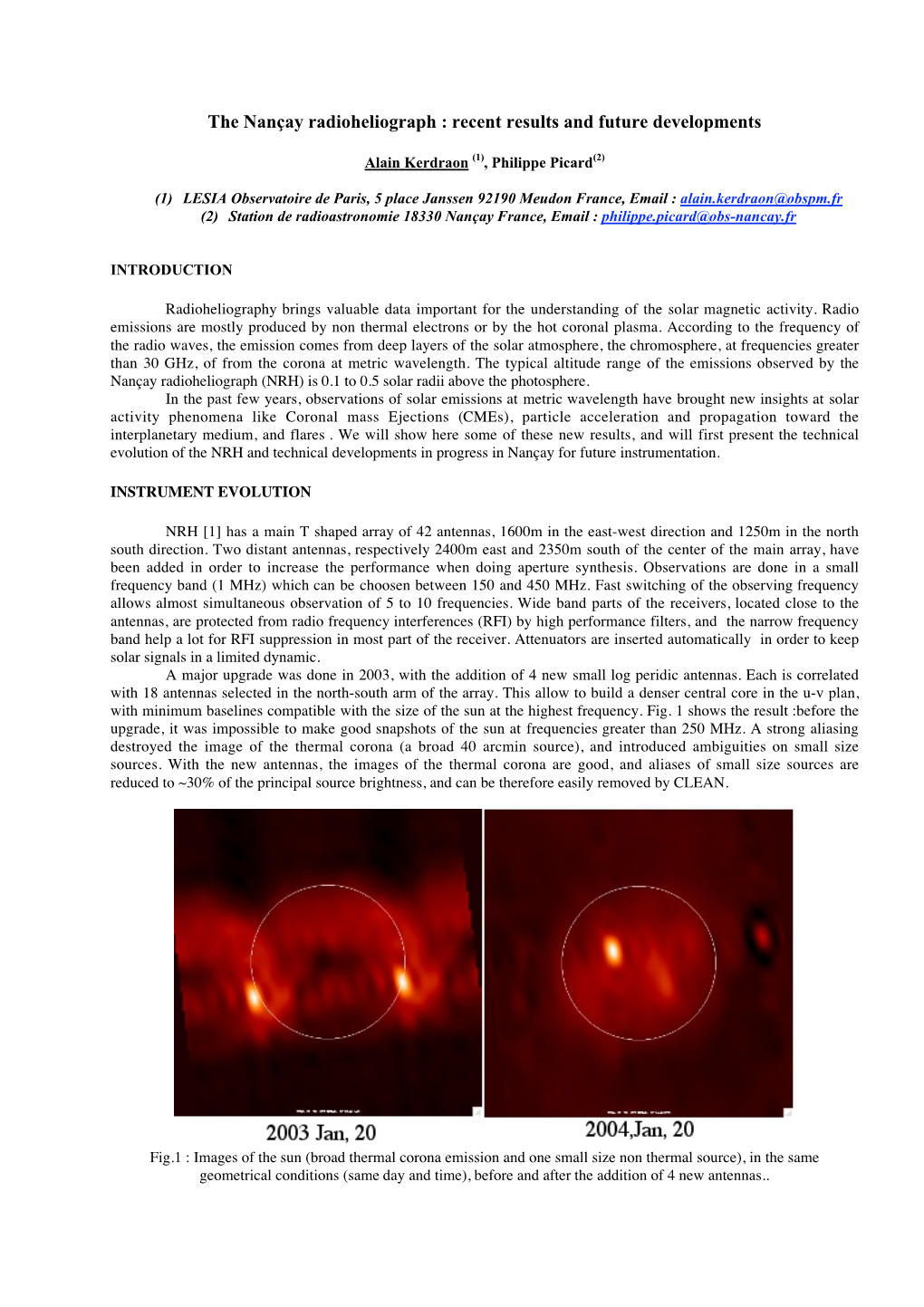 The Nançay Radioheliograph : Recent Results and Future Developments