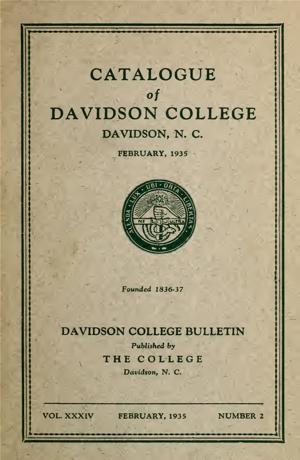 Davidson College Catalog