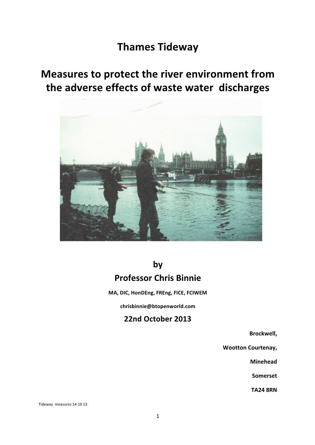 Thames Tideway Measures to Protect the River Environment from The