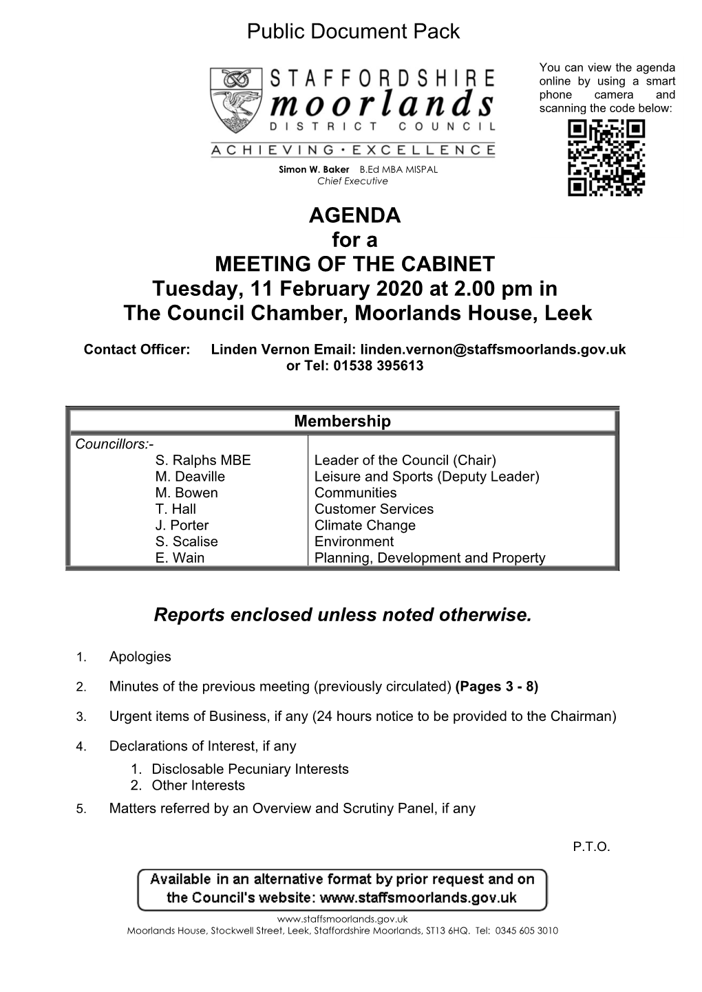 (Public Pack)Agenda Document for Cabinet, 11/02/2020 14:00