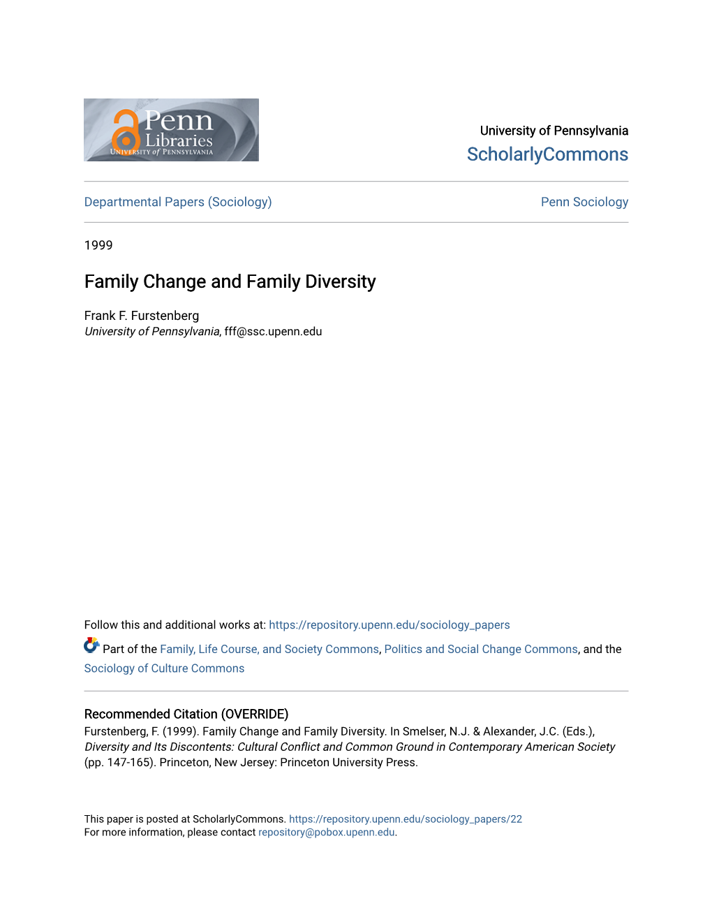 Family Change and Family Diversity