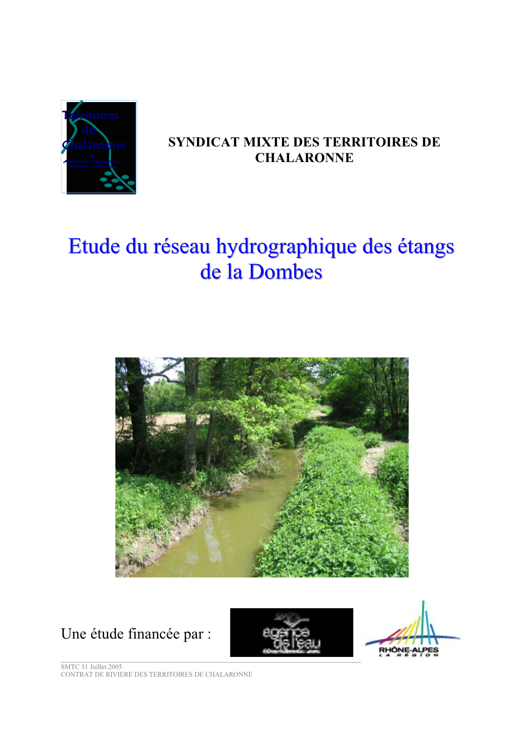Etude Du Réseau Hydrographique Des Étangs De La Dombes