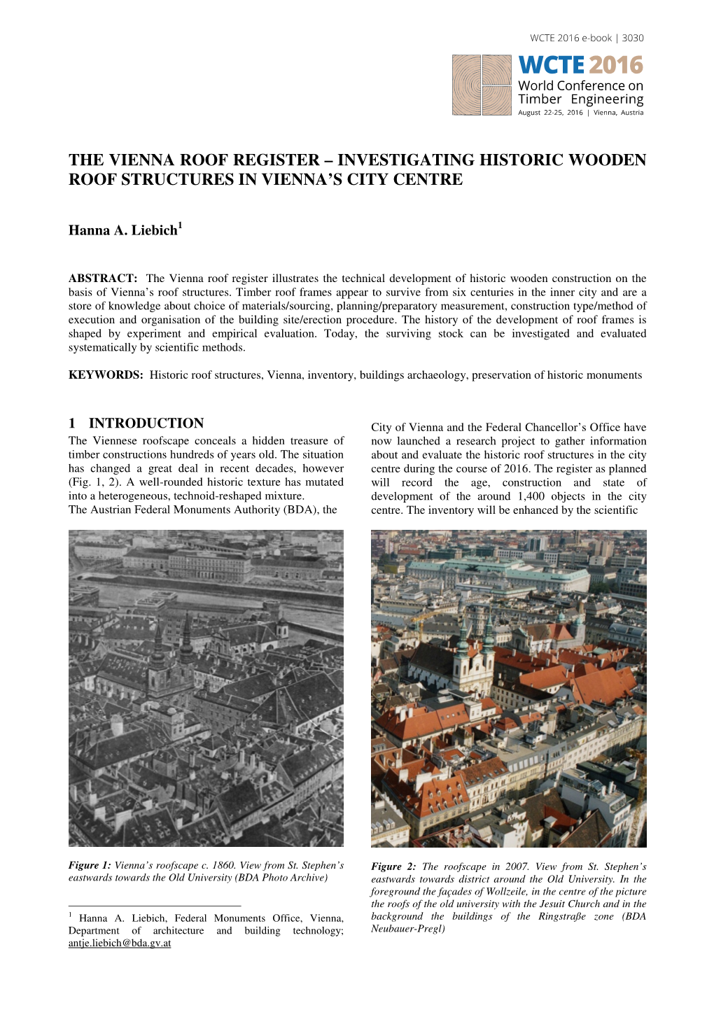 The Vienna Roof Register – Investigating Historic Wooden Roof Structures in Vienna’S City Centre