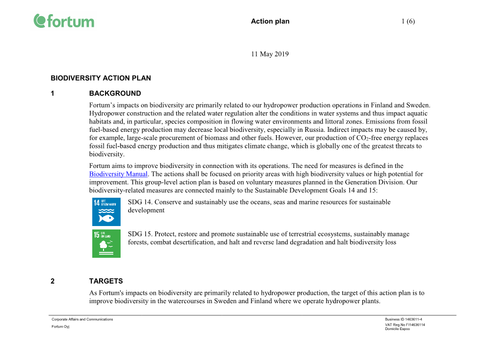 Biodiversity Action Plan