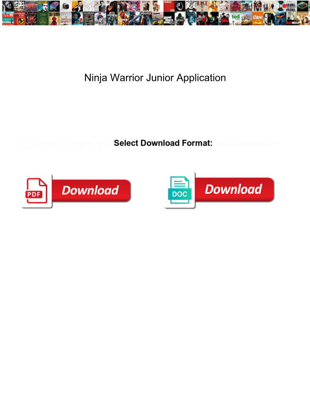 Ninja Warrior Junior Application Villas