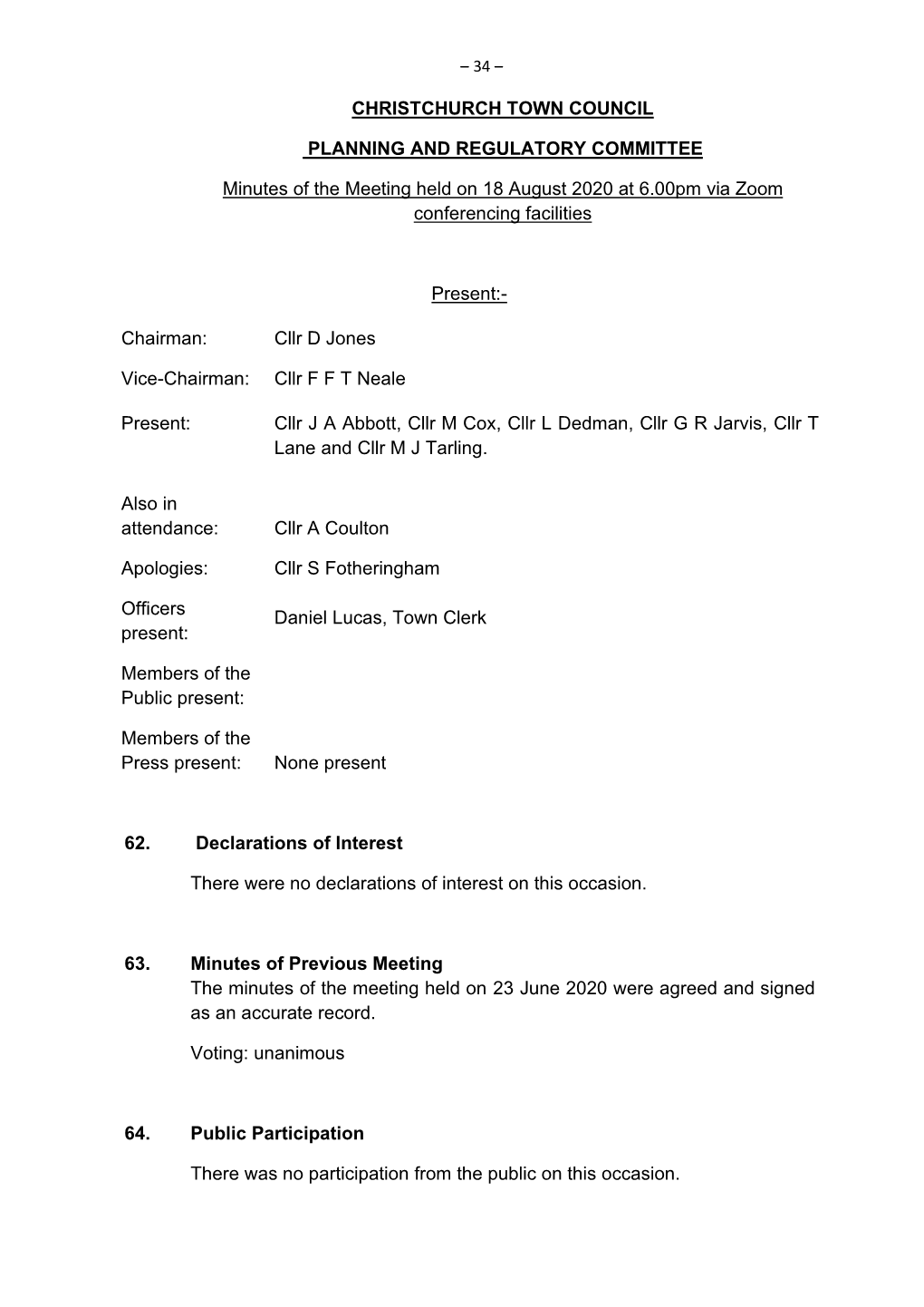 Christchurch Town Council Planning and Regulatory