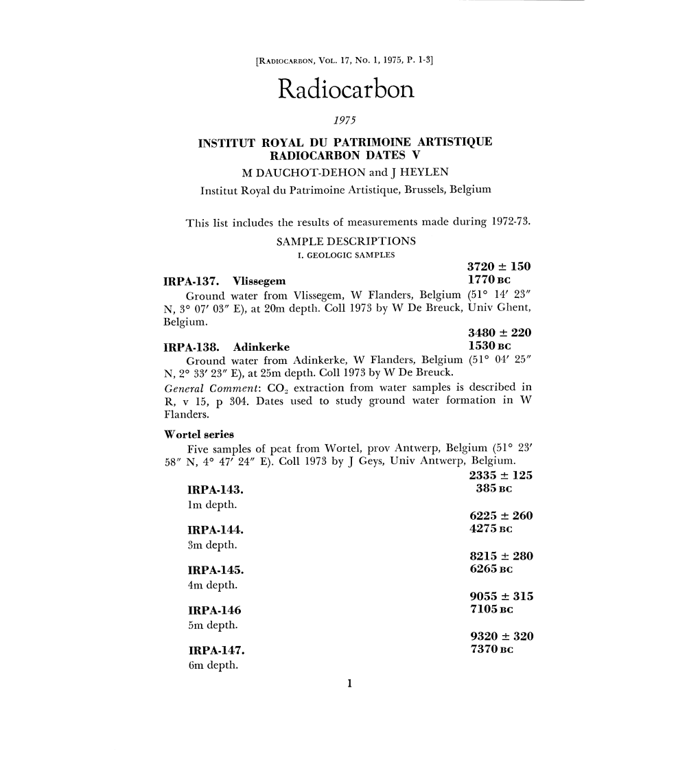 Radiocarbon, Vol