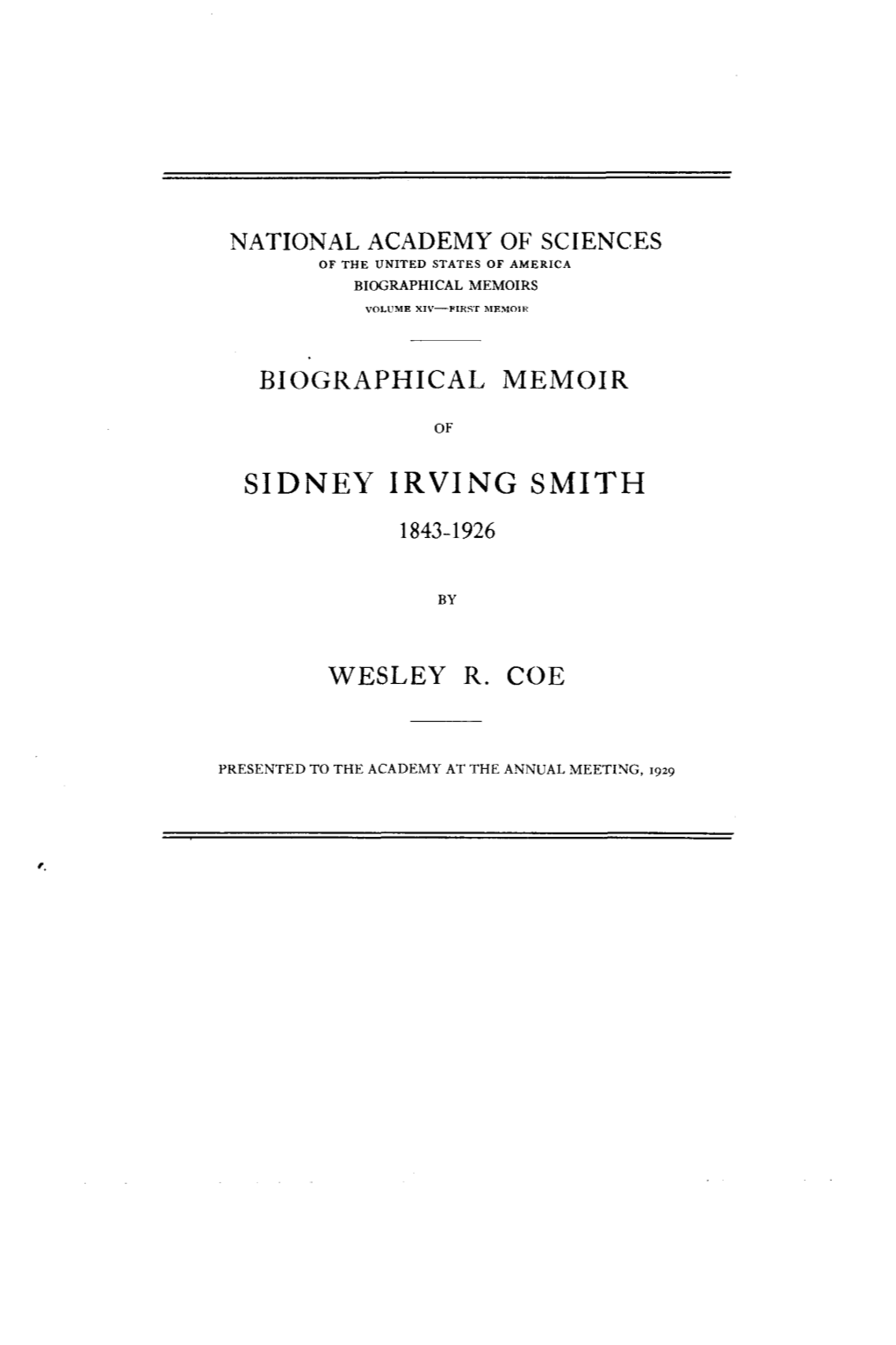 Sidney Irving Smith 1843-1926