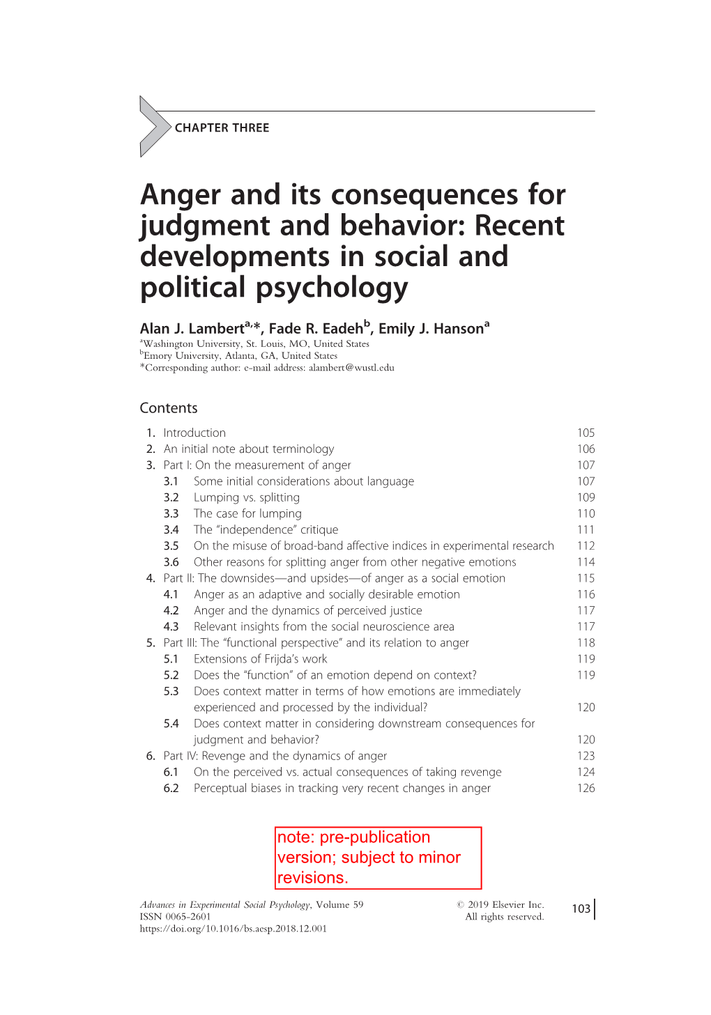 Recent Developments in Social and Political Psychology