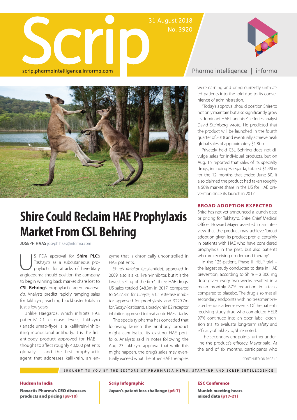 Shire Could Reclaim HAE Prophylaxis Market from CSL Behring