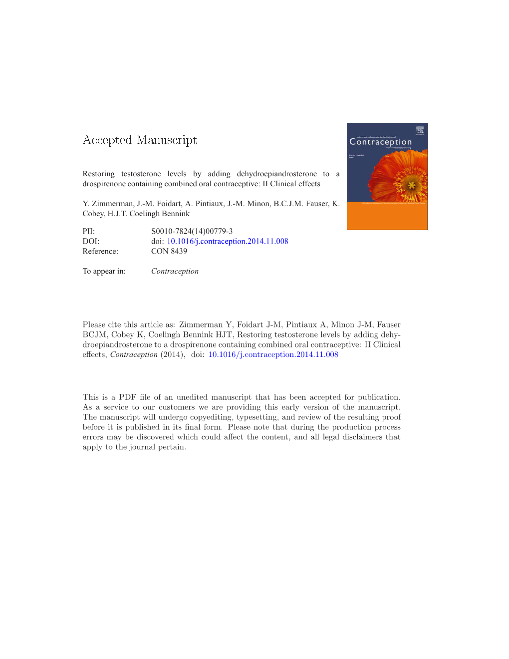 Restoring Testosterone Levels by Adding Dehydroepiandrosterone to a Drospirenone Containing Combined Oral Contraceptive: II Clinical Effects