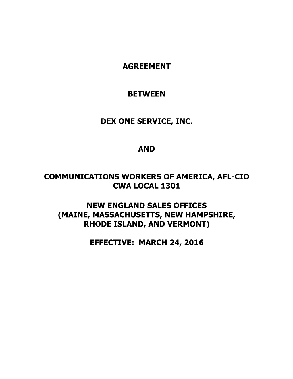 Agreement Between Dex One Service, Inc. And