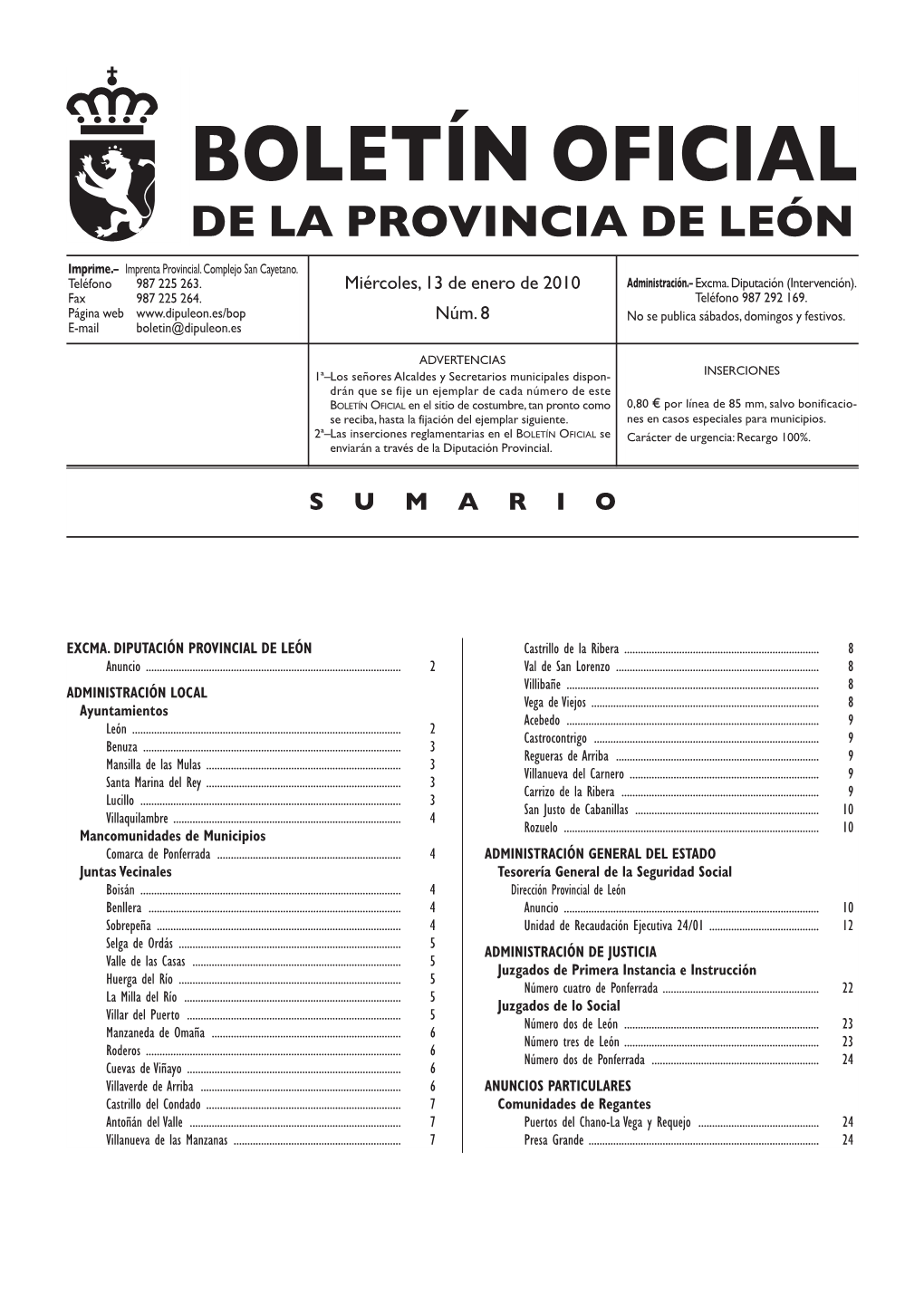 Boletín Oficial De La Provincia De León