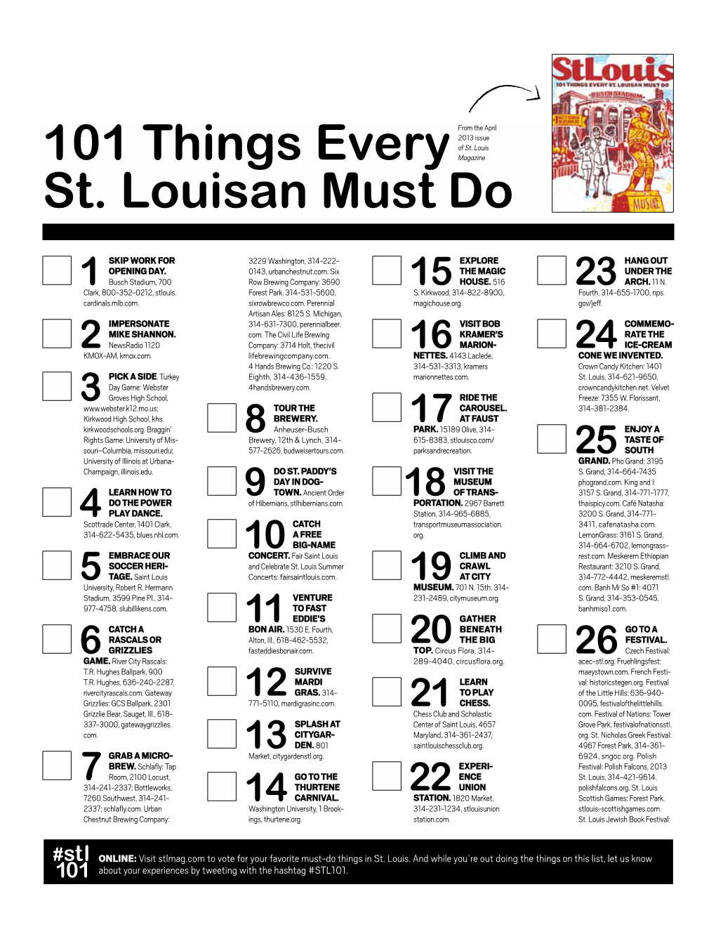 101 Things Every St. Louisan Must Do Stlmag.Com