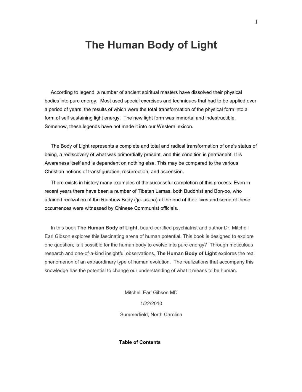 The Human Body of Light