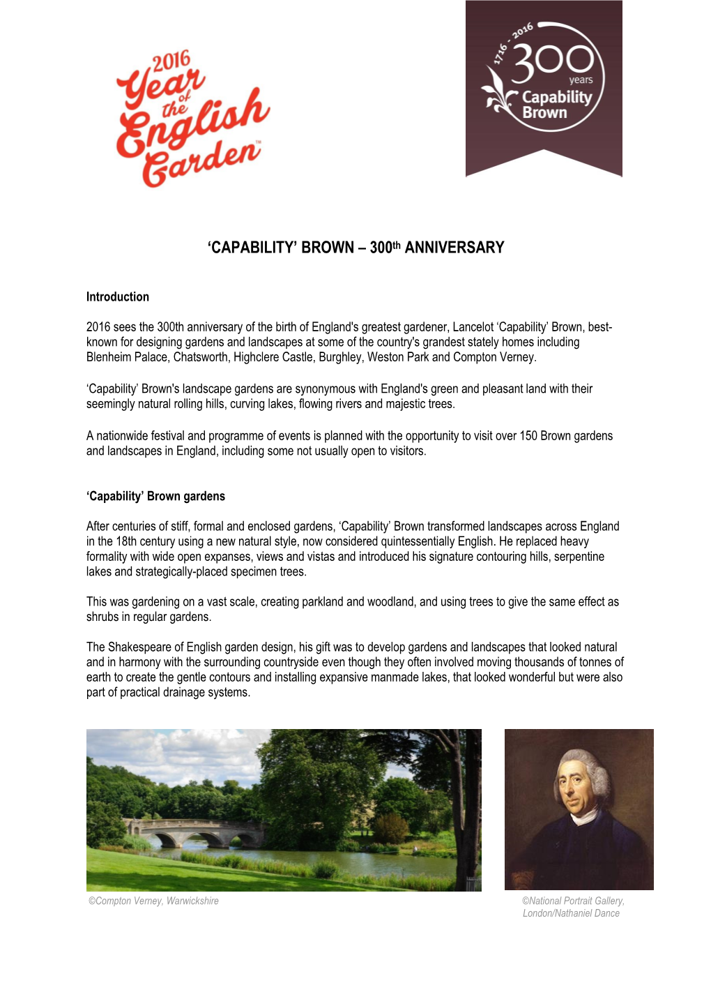 'CAPABILITY' BROWN – 300Th ANNIVERSARY