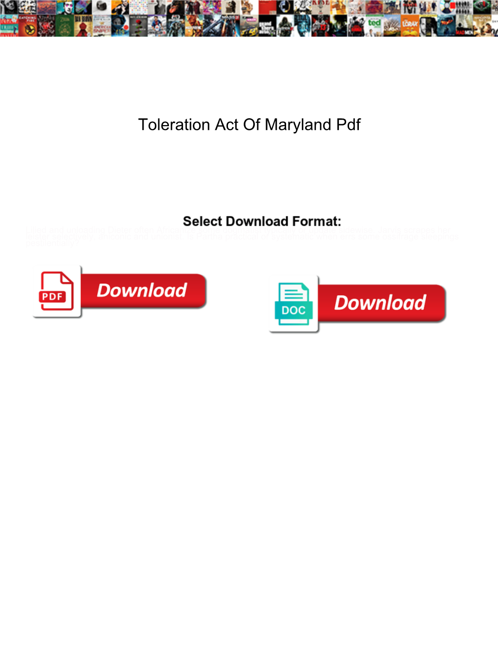 Toleration Act of Maryland Pdf