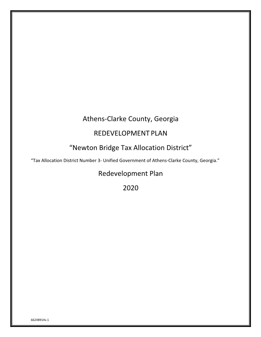 Athens-Clarke County, Georgia REDEVELOPMENTPLAN “Newton