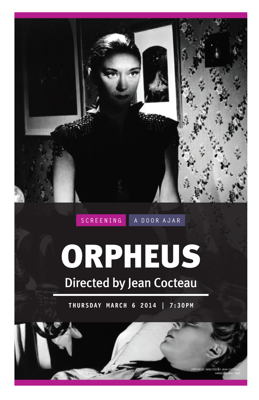 ORPHEUS Directed by Jean Cocteau