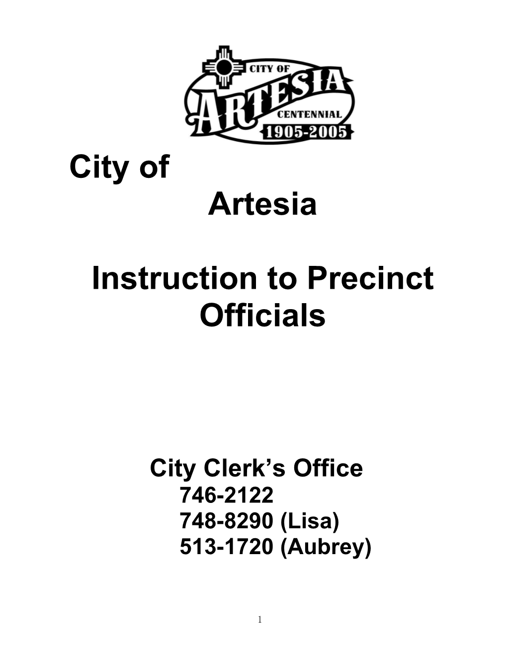 Instruction to Precinct Officials